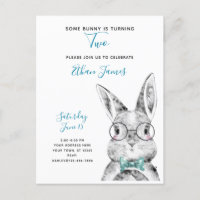 Black & White Some Bunny is Turning Two Birthday