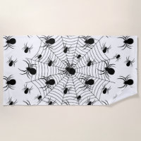 Black White spiders spiderweb Halloween pattern