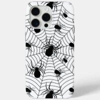 Black White spiders spiderweb Halloween pattern