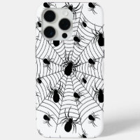 Black White spiders spiderweb Halloween pattern