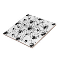 Black White spiders spiderweb Halloween pattern