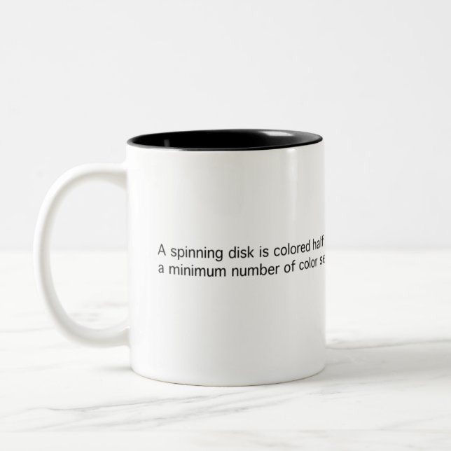 Black/White Spinning Disc Two-Tone Coffee Mug (Left)