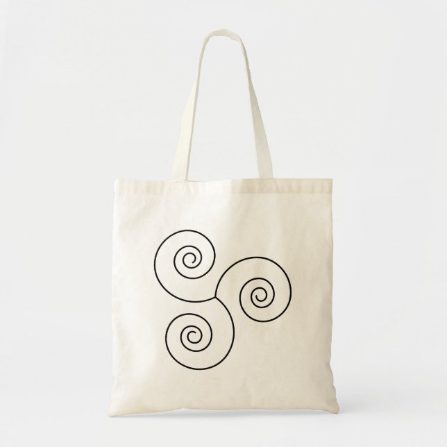 Black/White Spiral of Life Tote Bag (Front)