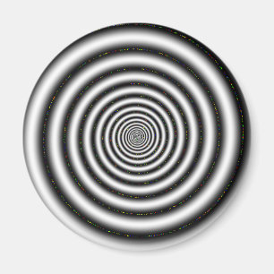 Black & White Spiral Optical Illusion Magnet