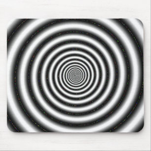 Black & White Spiral Optical Illusion Mouse Mat