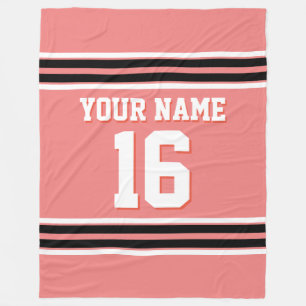 Black White Sports Jersey Fleece Blanket