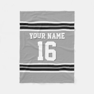 Black White Sports Jersey Fleece Blanket