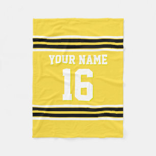 Black White Sports Jersey Fleece Blanket