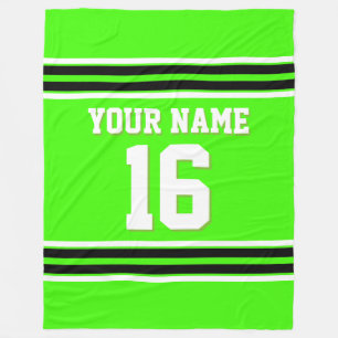 Black White Sports Jersey Fleece Blanket