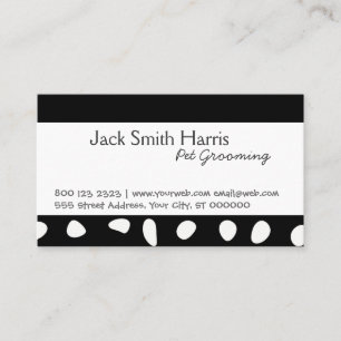 Black White  Spots Animal Pet CARE, Pet sitter Appointment Card