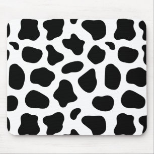 Black & White Spots Cow Skin Pattern Mouse Mat