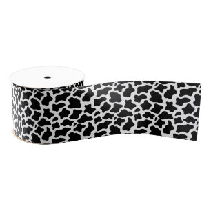Black & White Spotted Cow Grosgrain Ribbon