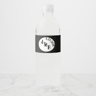 Black & White Spring Mineral Water Bottle Wrapper  Label