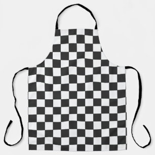 black white square  apron