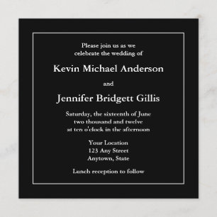Black & White Square Invitations or Announcements