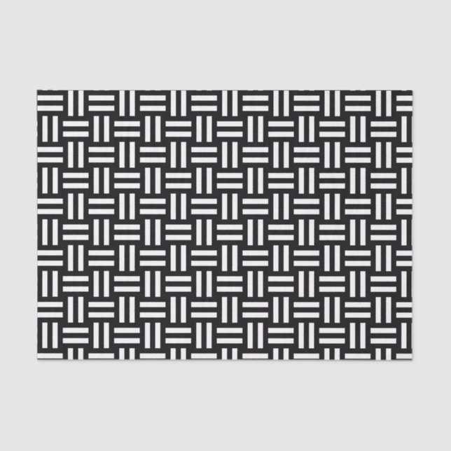 Black & White Square Knot Tissue Paper (Front)