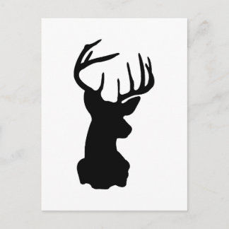 Black & White Stag Head Postcard