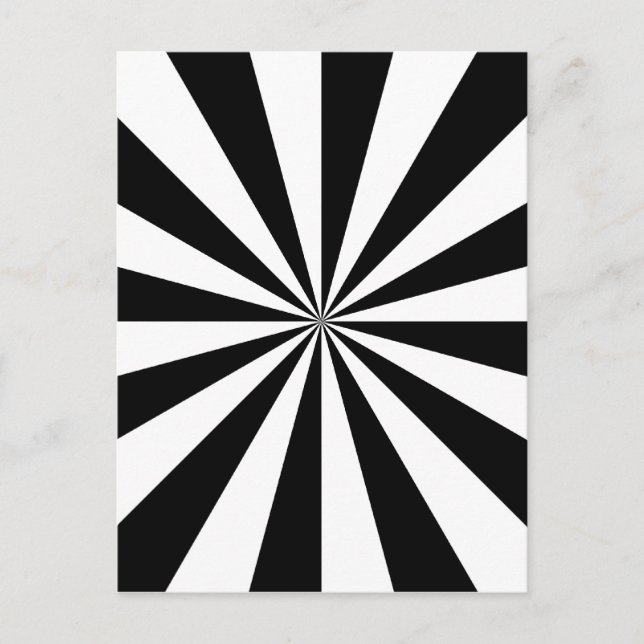 Black & White Star Burst Postcard (Front)