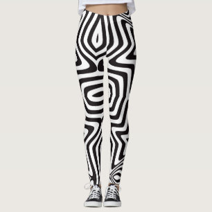Black & White Star Illusion Leggings – Hypnotic 