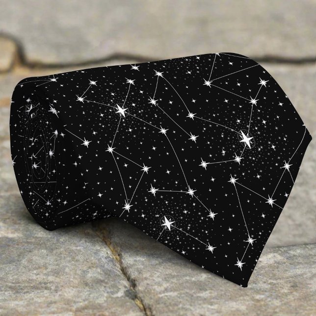 Black White Star Map Constellations Spaceastrology Tie (Creator Uploaded)
