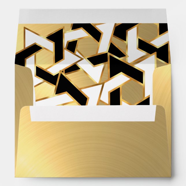 Black White Star of David Gold Envelope (Back (Bottom))