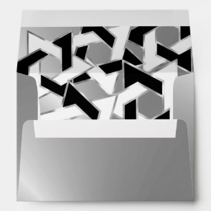 Black White Star of David on Silver Envelopes