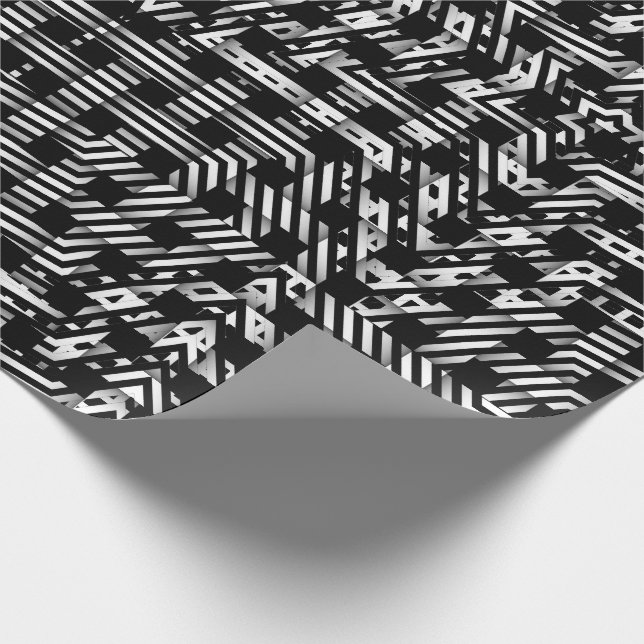 Black White Star Weave Wrapping Paper (Corner)