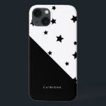 Black & White Stars Patten Abtract Personalised iPhone 13 Case<br><div class="desc">Modern iPad case featuring black stars pattern. This customisable case will be perfect as a gift.</div>