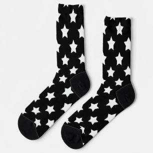 Black White Stars Pattern Decorative Socks