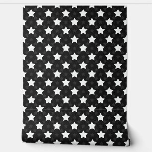 Black White Stars Pattern Wallpaper