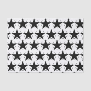 Black White Stars Tissue Paper