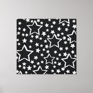 Black, white stars: urban grunge. canvas print
