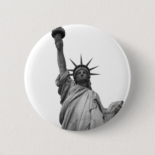Black & White Statue of Liberty 6 Cm Round Badge (Front)