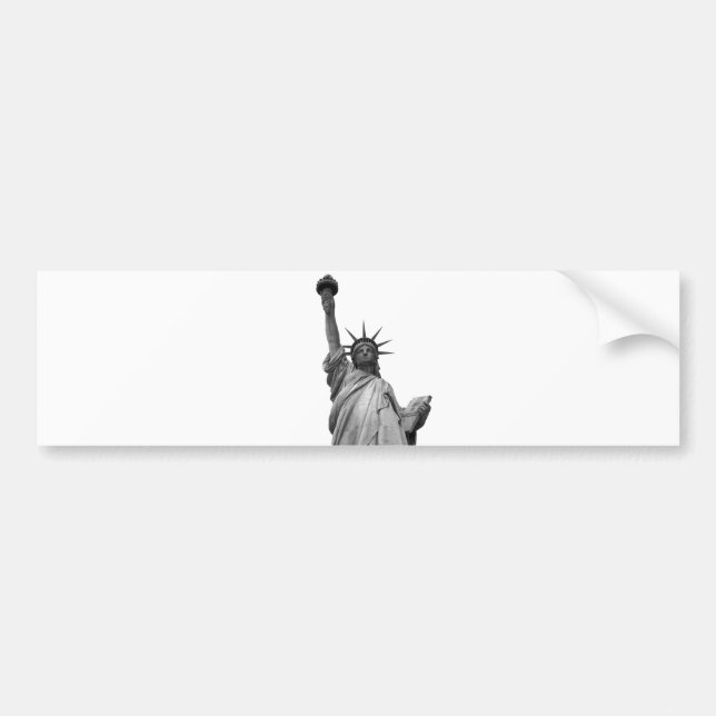 Black & White Statue of Liberty Bumper Sticker (Front)