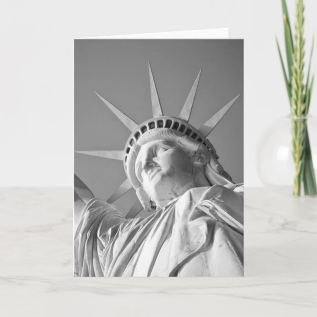Black White Statue of Liberty Card (Front)