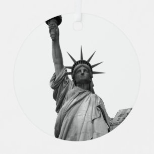 Black & White Statue of Liberty Christmas Ornament