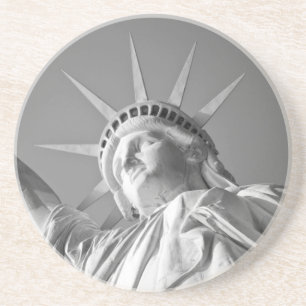 Black White Statue of Liberty Coaster