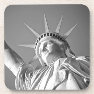 Black White Statue of Liberty Coaster