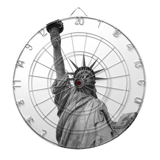 Black & White Statue of Liberty Dartboard (Front)