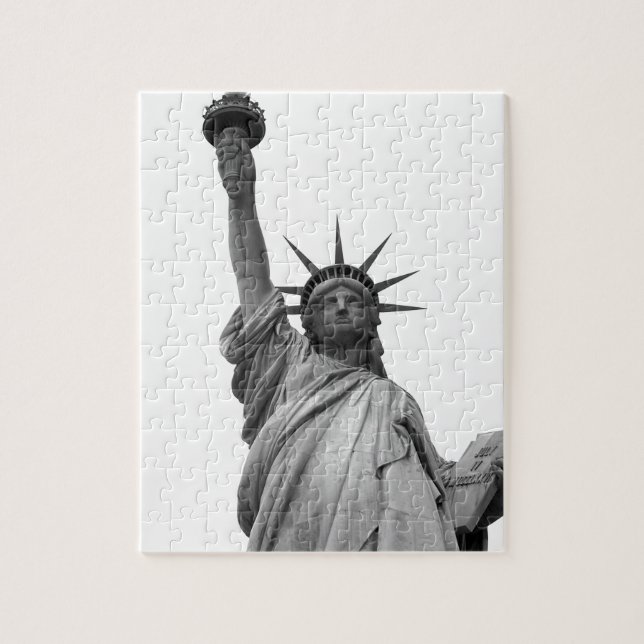 Black & White Statue of Liberty Jigsaw Puzzle (Vertical)