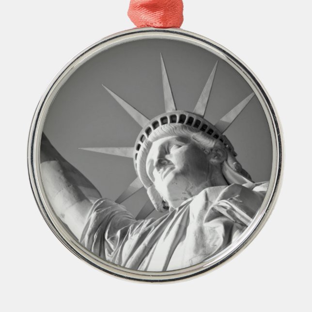 Black White Statue of Liberty Metal Tree Decoration (Front)