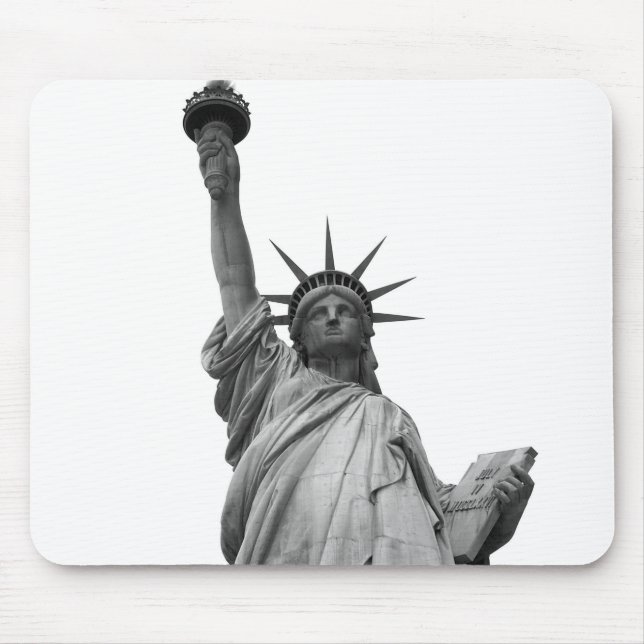 Black & White Statue of Liberty Mouse Mat (Front)