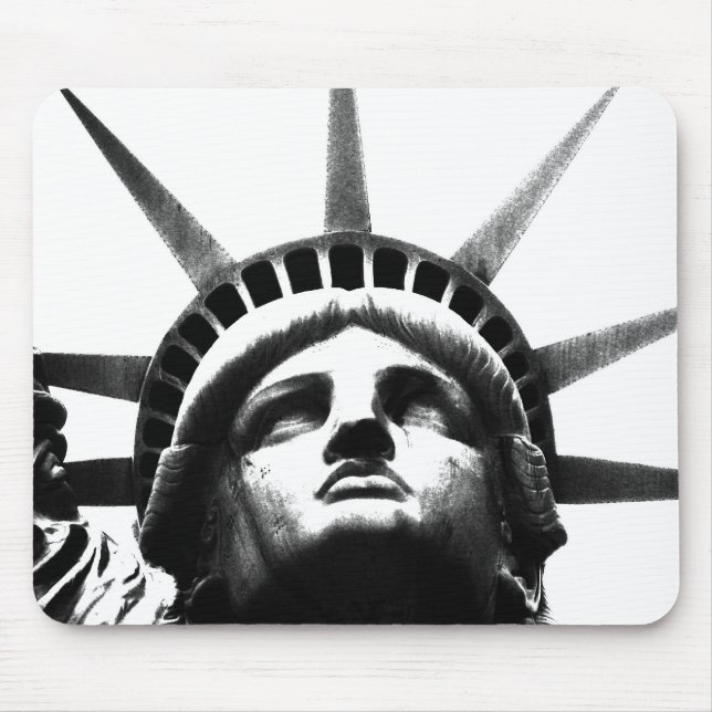 Black & White Statue of Liberty Mouse Mat (Front)