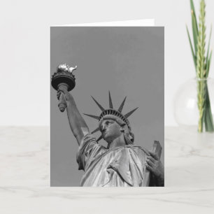 Black & White Statue of Liberty New York Card