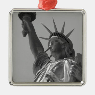 Black & White Statue of Liberty New York City Metal Tree Decoration