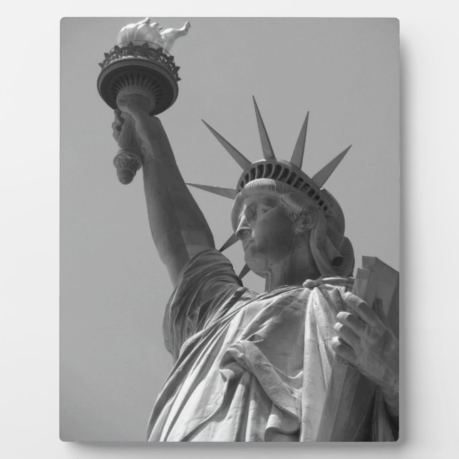 Black & White Statue of Liberty New York City Plaque (Front)