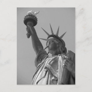 Black & White Statue of Liberty New York City Postcard