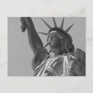 Black & White Statue of Liberty New York City Postcard