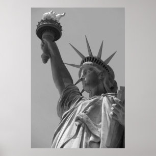 Black & White Statue of Liberty New York City Poster
