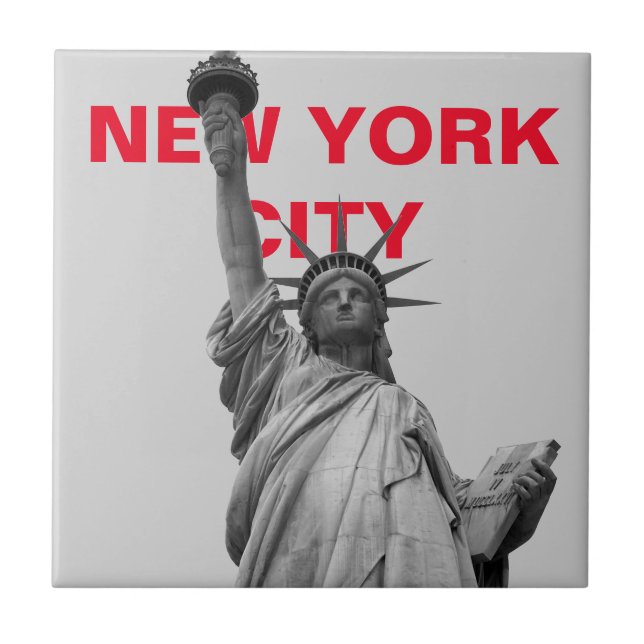 Black & White Statue of Liberty New York City Tile (Front)